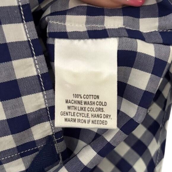 UNTUCKit Blue Gingham Button-Down Shirt Size 2 NWT Classic Cotton Work Top - Picture 5 of 5